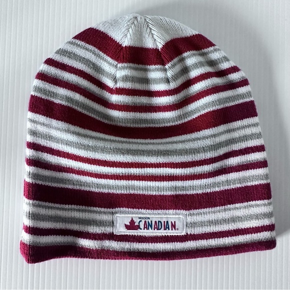NHL Winter Beanie‎ Skull Hat Knitted Double Layer  Striped Like New - Picture 2 of 5